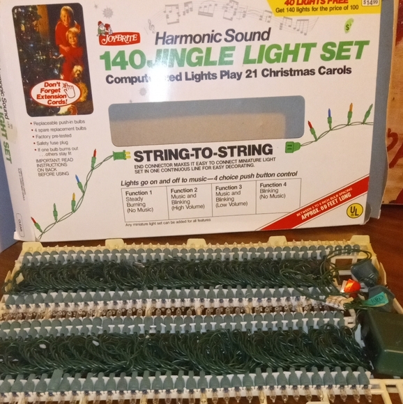 RARE Joybrite 140 Jingle Light Set Christmas Carols Lights NEVER USED - Picture 1 of 5